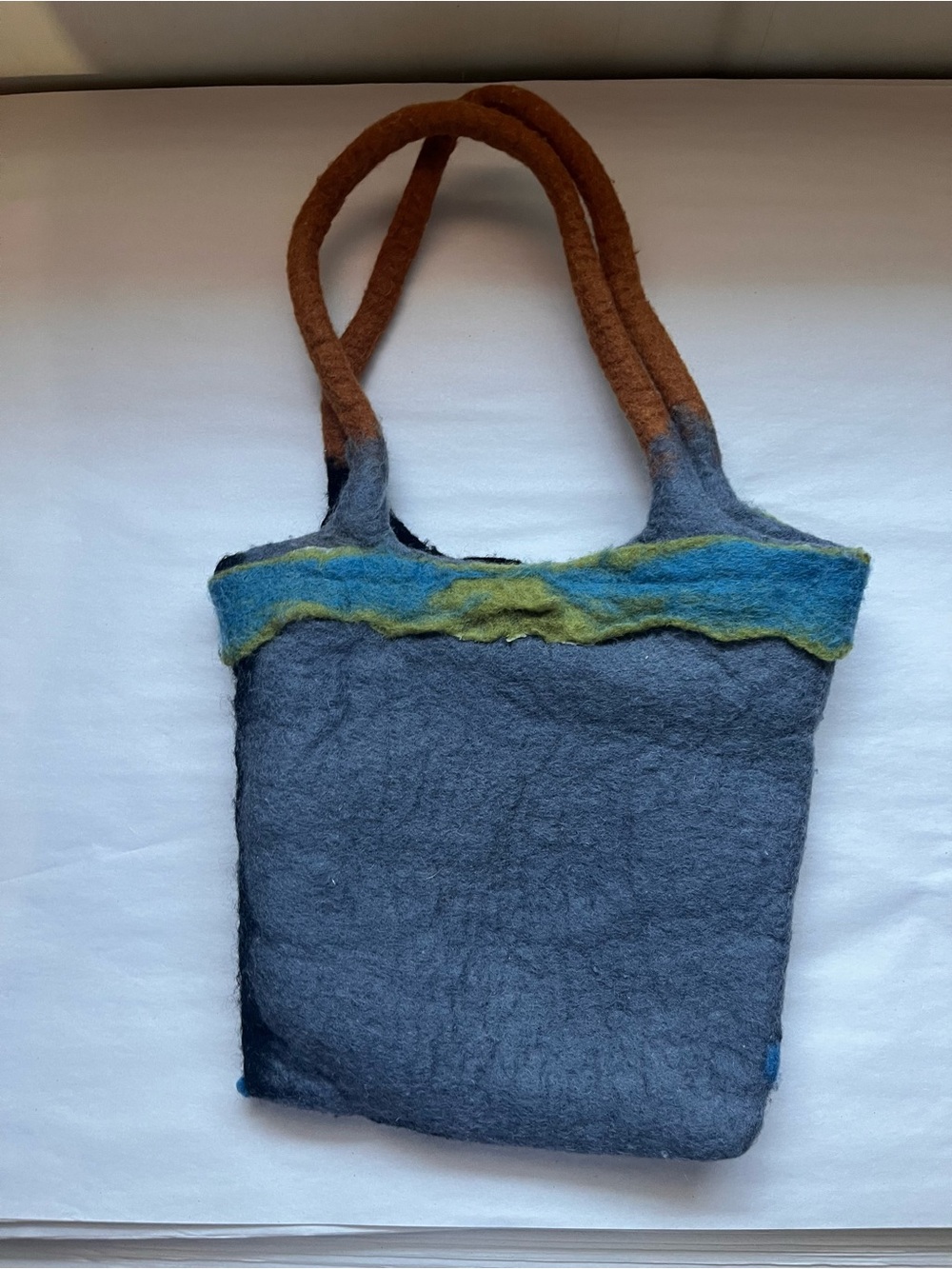 Rising Tide Multicolor 100% Wool Felt Shoulder Bag with Bauble Accents - Picture 4 of 11
